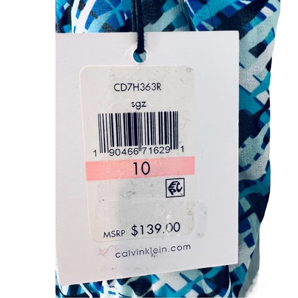 Calvin Klein Printed Chiffon Halter Maxi Dress NWT - Picture 5 of 15